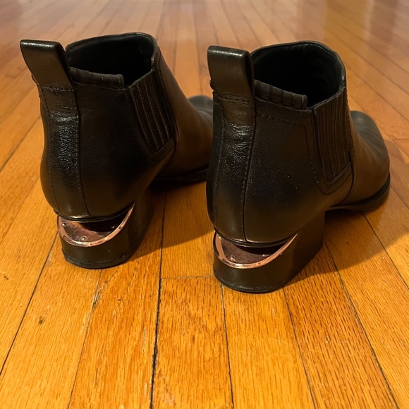 Alexander Wang Black Ankle Boots with Silver Accent - Picture 5 of 8